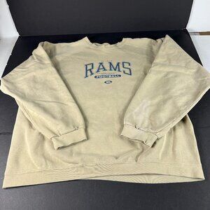 Y2K NFL St Louis Rams Football Sweatshirt Extra Extra Large Tan Faded Crewneck